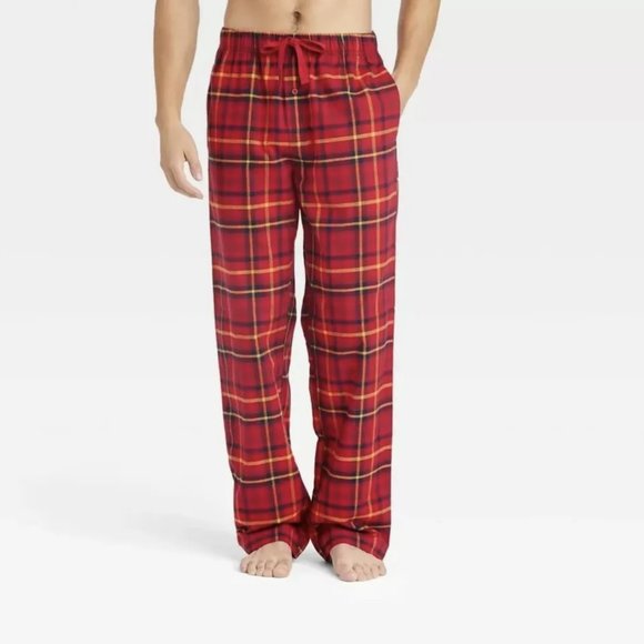 NWT Goodfellow & Co Mens Red Plaid Flannel Holiday Pajama Pant 4XL TALL Drawstri - Picture 1 of 1
